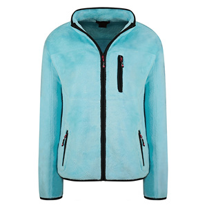 Chaqueta con cremallera de lana Polar para mujer de rendimiento superior, venta al por mayor, chaqueta acolchada cálida con cuello levantado a prueba de viento y logotipo personalizado - Product Image 6