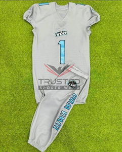 Ensemble d'uniformes de football américain personnalisés avec impression numérique de logo 3D, nouveau design, chemises pour adultes, short de haute qualité, taille XL, OEM - Product Image 1