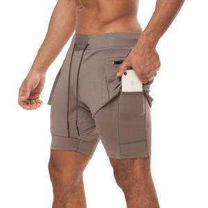 Dernière conception été 2 en 1 Shorts hommes Gym Fitness Shorts de course casual mâle entraînement ShortDDP expédition - Product Image 4
