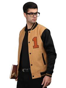 Chaqueta universitaria de lana de alta calidad para hombre, bombardero de cuero de invierno con logotipo personalizado, bordado de chenilla, doble botonadura - Product Image 6