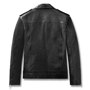 Chaqueta de cuero de piel de cabra personalizada a la moda, chaqueta de cuero de estilo callejero, nueva chaqueta de invierno de cuero con logotipo personalizado a la moda para hombre - Product Image 6