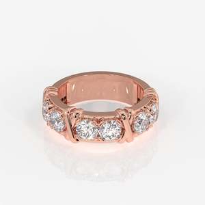 Anillo de Boda de Oro de 14K con Diamante Moissanite de Corte Redondo, Elegante Alternativa Ética al Anillo de Diamantes Tradicional - Product Image 6