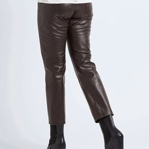 Pantalons en cuir pour femmes, style urbain, nouvelle collection, devant plat, service OEM, fabrication en usine avec options personnalisables - Product Image 5