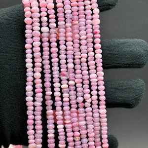 Wholesale 4mm Light Pink Opal Smooth Rondelle <b>Crystal</b> Gemstone Baby Pink <b>Beads</b> <b>for</b> <b>Jewelry</b> <b>Making</b> - Product Image 3