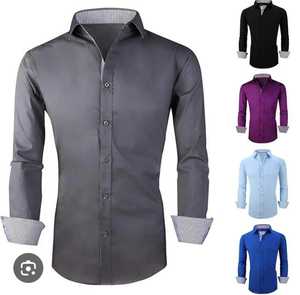 Personnalisé votre propre conception grande taille 100% pur coton chemise à manches longues uni solide hommes chemise habillée formelle respirante, chemises pour hommes - Product Image 2