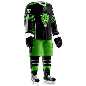 Camiseta y pantalones cortos de uniforme de hockey sobre hielo personalizados | Ropa de equipo de hockey con impresión por sublimación | Proveedor de ropa deportiva OEM ODM al por mayor - Product Image 4