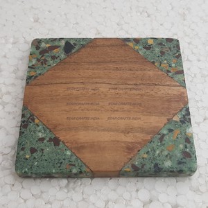 ที่รองแก้วทรงกลมทำจากไม้อะคาเซียแบบประกบสุดสร้างสรรค์สำหรับบ้านถ้วยเครื่องดื่มปรับแต่งได้ - Product Image 5