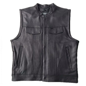 100% Genuine High Quality Customized Leather Biker <b>Waistcoat</b> <b>for</b> <b>Men</b> Motorcycle Cut Vest <b>for</b> Winter Hunting Canvas Outer Wear - Product Image 1
