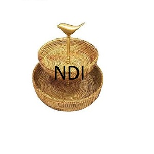 Modern Design Two Tier Rattan Fruit Server <b>Basket</b> For Wedding Hotel Home Restaurant <b>Table</b> Top Storage Fruit <b>Basket</b> - Product Image 1