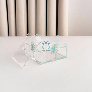 Luxury Acrylic Ramadan Storage Organizer Box with Palm Tree Print Clear Decorative <b>Gift</b> Box for Arabian <b>Eid</b> Party Favor - Product Image 6