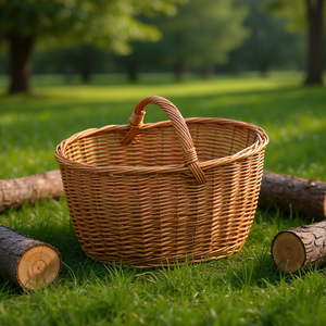 Cesta para Leña de Mimbre Natural Marrón Biacchi Garden Friend 50x35x35cm C1550110 - Product Image 3