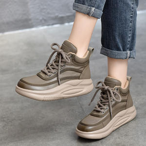 Zapatillas de plataforma para mujer con suela gruesa, con cordones, informales, de moda, con suela gruesa, zapatillas deportivas de plataforma - Product Image 2