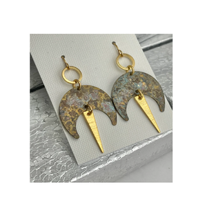 Collections spéciales 2010, petits bijoux en or et cuivre, fabriqués au Dakota du Nord, États-Unis, en forme de feuille rectangulaire, élégantes boucles d'oreilles tournesol pour filles - Product Image 1