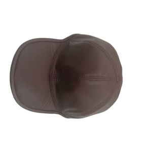 Gorra de cuero genuino con ala curvada hecha a mano de primera calidad, gorra de béisbol ajustable de estilo Vintage con ajuste cómodo y costura duradera - Product Image 4