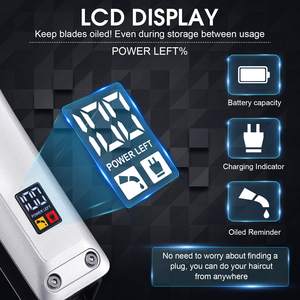 Kit de tondeuses à cheveux sans fil professionnelles pour hommes, tondeuse à barbe rechargeable avec écran LED, ensemble de toilettage à domicile avec grand écran LED - Product Image 5