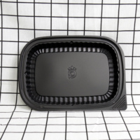 Viet Nam Plateau en plastique HIPS jetable de haute qualité 1 2 3 compartiments Boîtes à lunch Bento Stockage des aliments pour la préparation des repas