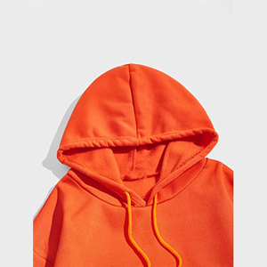 OUTPACE Sweats à capuche pour hommes 100% coton Sweats décontractés avec cordon de serrage Teint uni pour l'hiver - Product Image 6