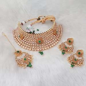 Nikita Arts AD Stone Collier en cuivre serti de bijoux fins Maang Tikka FBJ0006C - Product Image 1