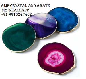 <b>Ceramic</b> Agate <b>Coaster</b> Slice for Kitchen Drink Ware Wholesale Stone Accessories Purple Agate <b>Coaster</b> Slice - Product Image 5