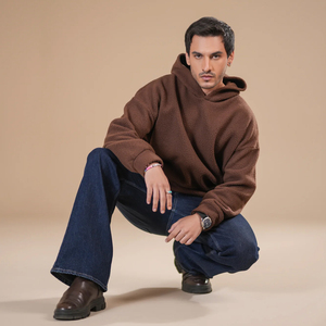 เสื้อฮู้ดผู้ชายขนเชอร์ปาแบบสวม รุ่นใหม่มาแรงปี 2026 ผ้าขนเชอร์ปา 100% ทรงหลวม ใส่ได้ในฤดูหนาว สีพื้น คุณภาพสูง - Product Image 5