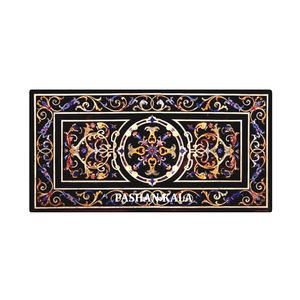 Mesa de comedor de mármol negro con forma de rectángulo de diseño indio y de alta calidad para cafetería y decoración del hogar al mejor precio - Product Image 1