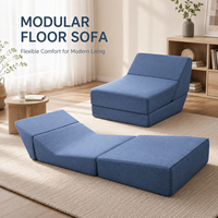 Canapé-lit modulaire pliable 3 en 1 convertible en chaise longue |   Canapé compact pour économiser de l'espace, pour salon et chambre à coucher