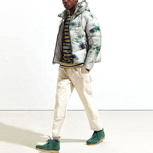 Vestes à bulles uniques pour l'automne et l'hiver pour femmes et hommes, manteau à carreaux à manches longues, col à capuche, tissu chaud, veste matelassée tie-dye - Product Image 2