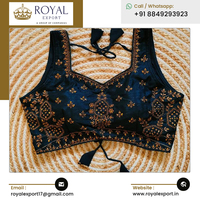 Blouse en soie fantôme de créateur de fête de qualité exceptionnelle avec travail entièrement séquentiel et travail Jari à vendre