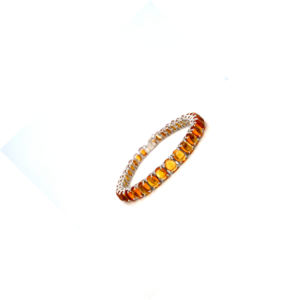 925 Sterling Silver <b>Bracelet</b> with Natural <b>Citrine</b> Stone Classic Tennis Design Trendy Style for Party or Gift - Product Image 2