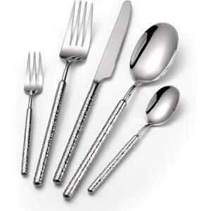Nouveauté Ensemble de couverts Fourchette Cuillère Ensemble de couverts en acier inoxydable miroir Argenté pour utilisation en restaurant au prix de gros - Product Image 1