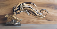 Statue de cheval de course en résine de conception moderne faite à la main bonne chance finition vieillie pour vastu Feng Shui pour décor de table de bureau à domicile