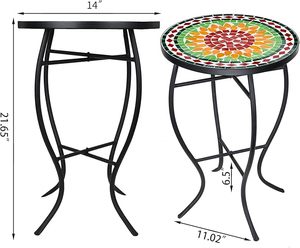 Table de mosaïque d'intérieur écologique artisanale avec un design Art Déco et un art de la tuile inspiré de la nature pour des aménagements de jardin élégants pour Diwali - Product Image 2
