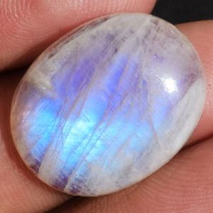 พลอยมูนสโตนสีรุ้งธรรมชาติ รูปทรงวงรีแบนเรียบ สำหรับทำแหวนเครื่องประดับ ขนาด 13x18 มม. พลอยหลวม - Product Image 5