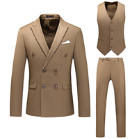 Costume Classique Homme Slim Fit Croisé Plissé pour Mariage et Cérémonie – Ensemble Veste et Pantalon – Vente en Gros à Prix Abordable – Noir