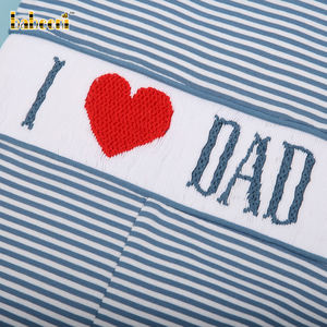 Pantalones Cortos para Niño con Bordado a Mano 'I love Dad', OEM ODM, Personalizados, Hechos a Mano, de Lujo, Spandex/Algodón, Fabricante Mayorista-BB3055 - Product Image 3