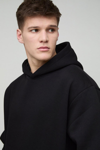 Haute Qualité 500 GSM Coton Épais Blanc Plaine Lourd Surdimensionné Hoodies No String Unisexe Logo Personnalisé Plus La Taille Hommes Hoodies - Product Image 3