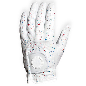 Gants de golf respirants durables et résistants à la sueur avec emballage avec logo personnalisé paume en cuir doux pour hommes blanc - Product Image 1