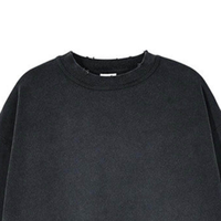 Sudadera de Invierno Personalizada de Felpa Francesa Gruesa, 100% Algodón, Unisex, Corte Regular, Cuello Redondo, Estilo Vintage Desgastado