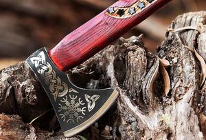 ด้ามจับไม้และปลอกหนังชั้นดีทำด้วยมือทำด้วยมือทำด้วยมือทำจากเหล็กกล้าคาร์บอนสูง - Product Image 2