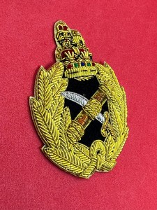 Most Demanding Custom Handmade Bullion and Wire Embroidery Badge Masonic Apron Badge Direct Twill Fabric Adhesive Merrow Border - Product Image 2