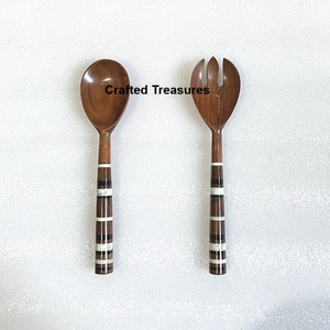 Couverts en bois à la mode poignée en Terrazzo ensemble de serveur de salade décoration de mariage couverts en Terrazzo vaisselle de table au meilleur prix - Product Image 2