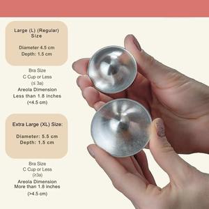 925k Silver Nursing <b>Cups</b> Hypoallergenic <b>Reusable</b> Nipple Shields Soothing Breastfeeding Solution for Sore Nipples for Maternity - Product Image 6