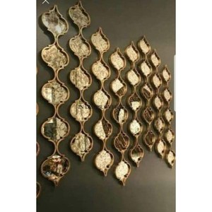 Metal chapado en oro de alta calidad elegante diseñador enmarcado aspecto atractivo espejo de pared decoración Interior del hogar al precio más bajo - Product Image 1