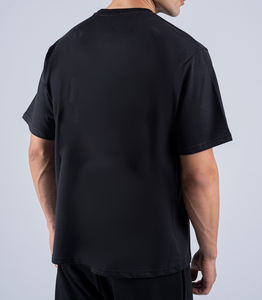 T-shirt de luxe 100% coton de haute qualité T-shirt surdimensionné à col rond avec logo imprimé personnalisé pour hommes - Product Image 5