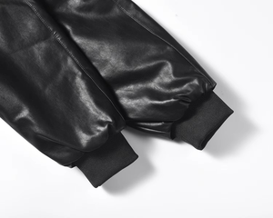 Veste de motard en cuir d'agneau véritable pour homme, col montant, imperméable, matelassée, coupe-vent, respirante - Product Image 2