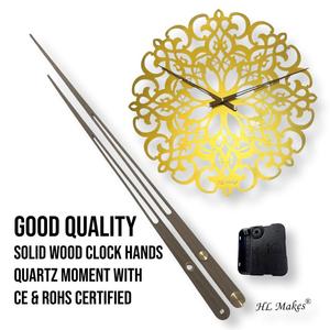 Horloge murale moderne Art Déco en quartz, 60 cm, cadre en acier/bois, design géométrique persan unique, aiguille de style antique pour salon - Product Image 4