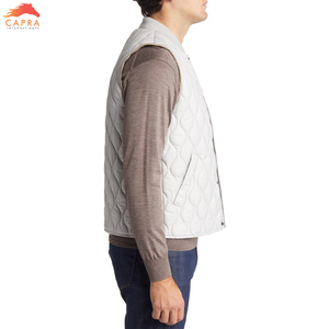 Elegante nuevo diseño hombres ligero Zip Up impreso media manga hombres Puffer chaqueta al por mayor - Product Image 3