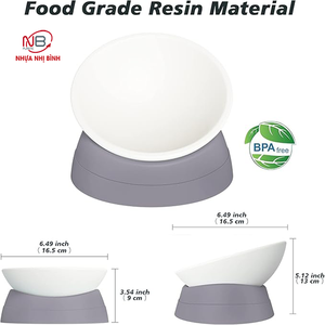 Comederos para Perros Elegantes y Ecológicos de Nhí Binh, Redondos, de Plástico, para Interiores/Exteriores, Multicolores, Diseño No Automático - Product Image 1