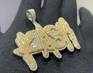 925 Serling plata Moissanite diamante colgante hermoso personalizado Hip Hop KASH colgante y regalo para ella - Product Image 2