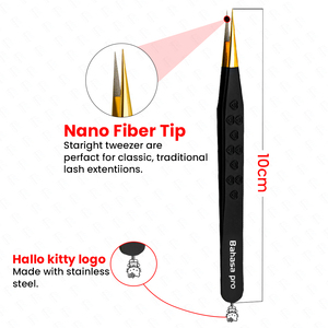 Juego de pinzas para pestañas de Hello Kitty, pinzas de punta de fibra para extensión de pestañas, pinzas para extensión de pestañas, volumen, calidad quirúrgica - Product Image 2